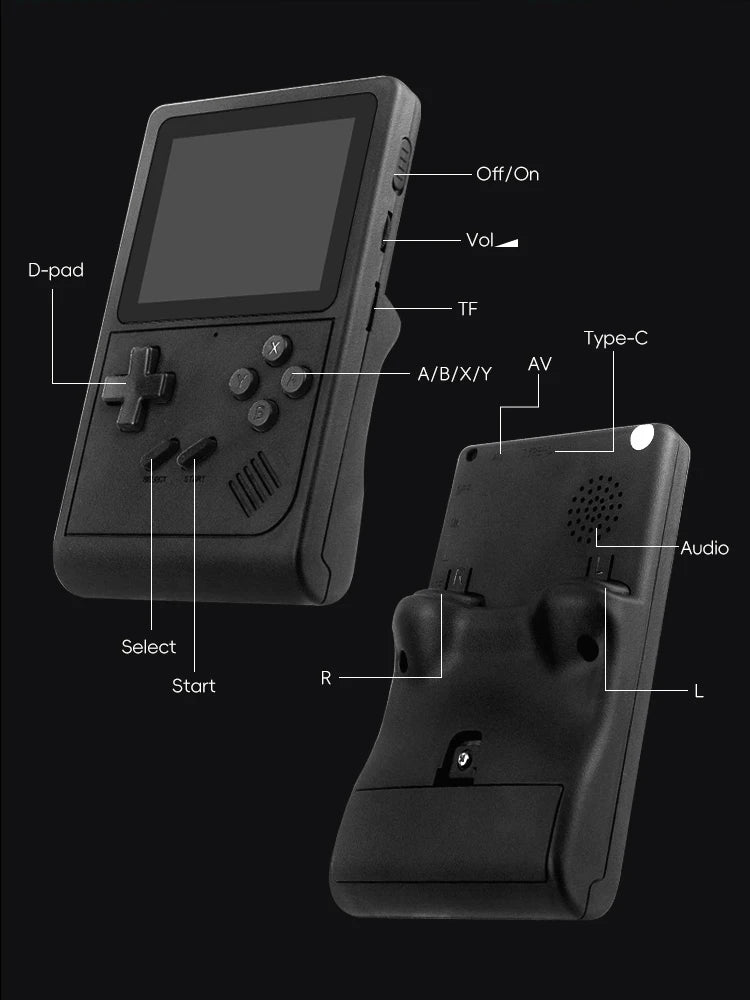 PocketX 16-Bit Hero – Consola Retro con Estilo Game Boy +6000 Juegos
